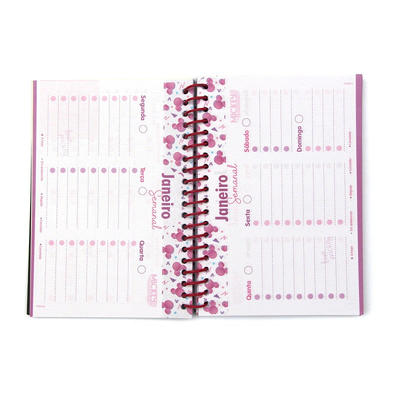 Planner Mickey Mouse Always on Vacay A5 96 Folhas Permanente Disney