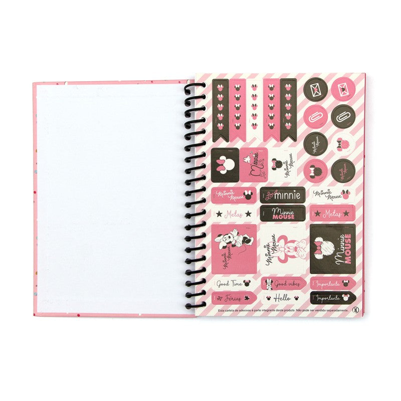 Planner Minnie Mouse Gems A5 96 Folhas Permanente Disney