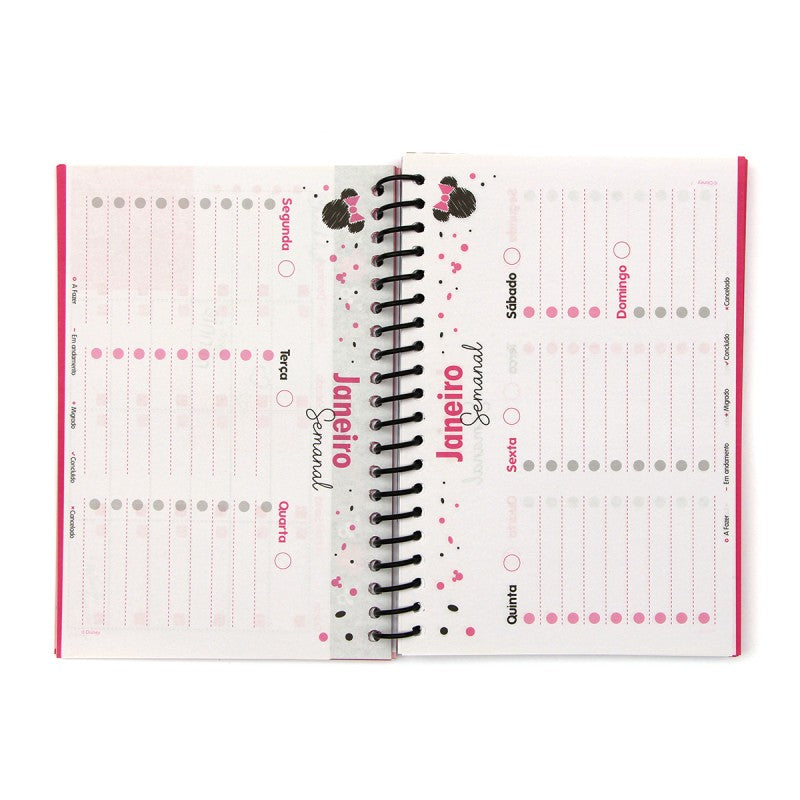 Planner Minnie Mouse Gems A5 96 Folhas Permanente Disney