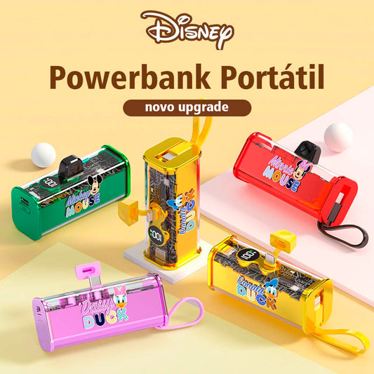 Power Bank Carregador Portátil 5000mah Mickey e Amigos Transparente Disney