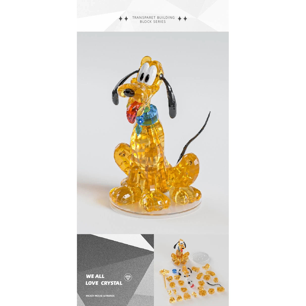 Pluto Crystal Blocks Quebra-Cabeça 3D Disney – Magia e Imaginacao