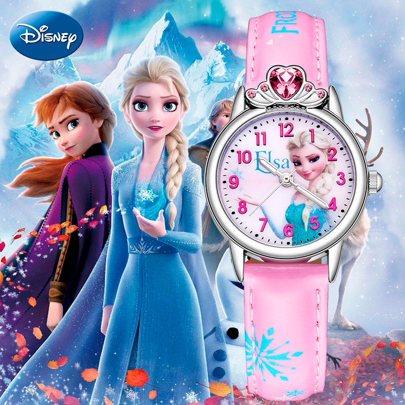 Relógio de Pulso Elsa Frozen Cartoon Luminous Disney