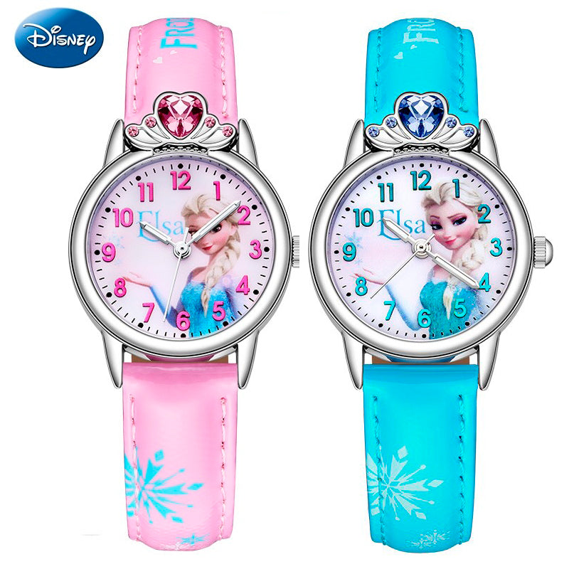 Relógio de Pulso Elsa Frozen Cartoon Luminous Disney