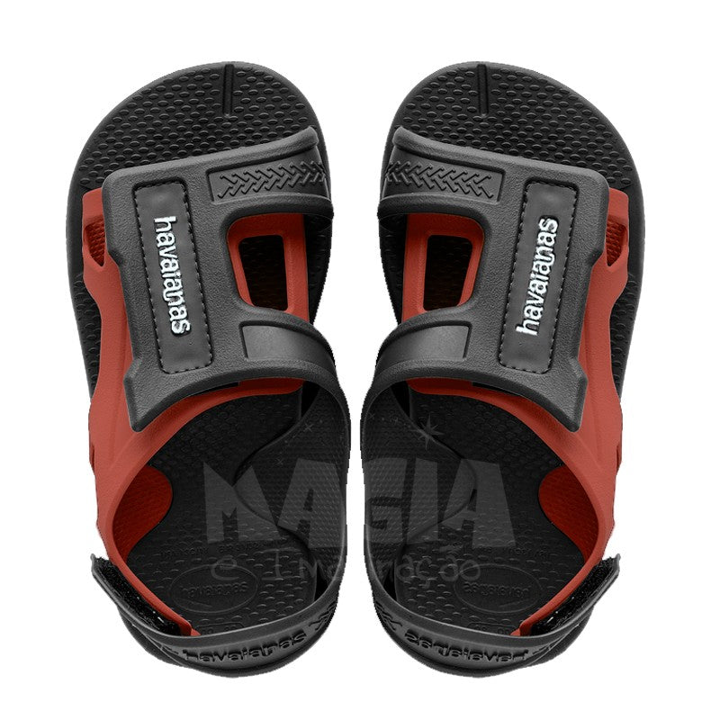 Sandalia Infantil Papete Havaianas Negro/Rojo