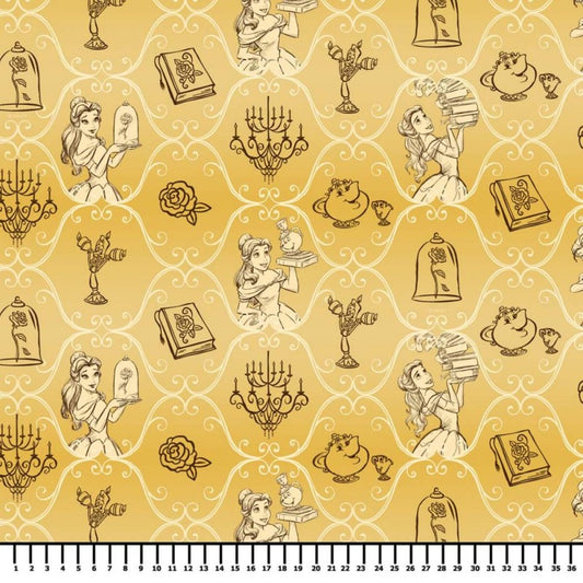 Beauty and the Beast Tricoline fabric