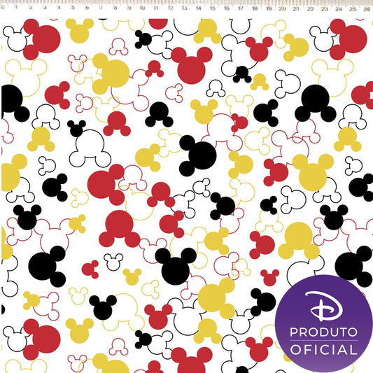 Tricoline Fabric Mickey Colored Heads