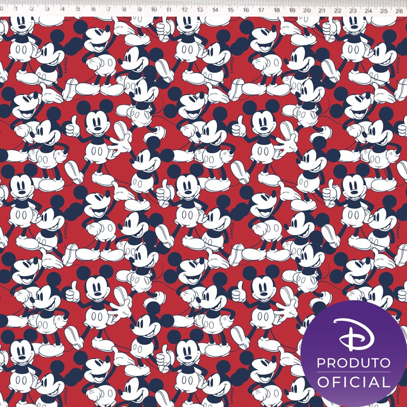 Mickey Poses Tricoline fabric