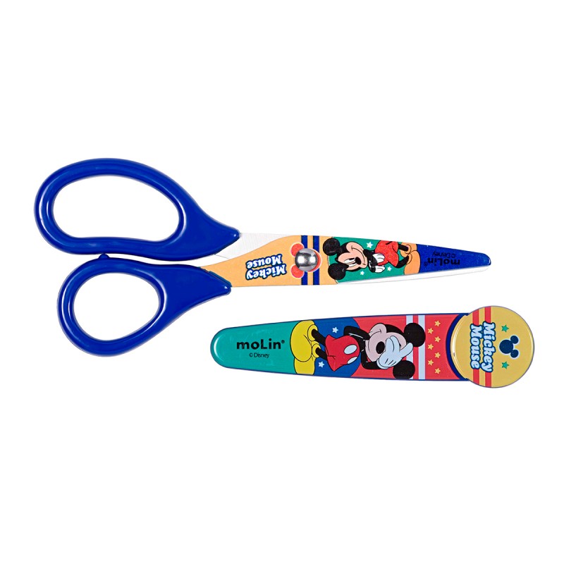 Tesoura Escolar Mickey Mouse com Capa Disney