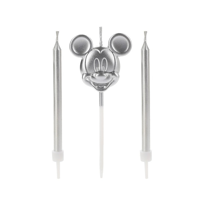 Mickey Candle Birthday Party Face Silver